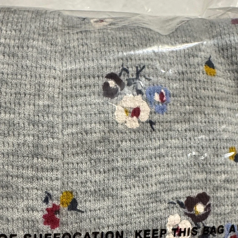 LL Bean Gray Floral Onesie NEW XL - Picture 5 of 5